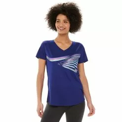 Women's Tek Gear® Essential Short Sleeve Graphic Tee -Teks Gear Clothing Shop 2631893 Fly Lines Blue