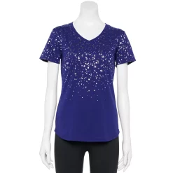 Women's Tek Gear® Essential Short Sleeve Graphic Tee -Teks Gear Clothing Shop 2631893 Navy Splatter