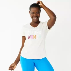 Women's Tek Gear® Essential Short Sleeve Graphic Tee -Teks Gear Clothing Shop 2631893 Peach Strong Women