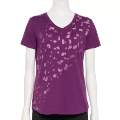 Women's Tek Gear® Essential Short Sleeve Graphic Tee -Teks Gear Clothing Shop 2631893 Purple Dots
