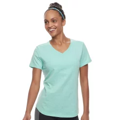 Women's Tek Gear® Essential Short Sleeve Tee -Teks Gear Clothing Shop 3090387 Aqua Silver Heather