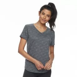Petite Tek Gear® Moisture-Wicking V-Neck Tee -Teks Gear Clothing Shop 3220626 Charcoal Gray