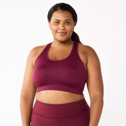 Plus Size Tek Gear® Seamless Low-Impact Sports Bra -Teks Gear Clothing Shop 3548821 Night Sangria