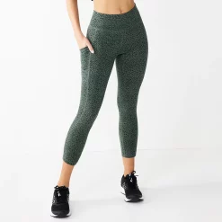 Women's Tek Gear® Essential High-Waisted Capri Leggings -Teks Gear Clothing Shop 3977494 Olive Cheetah