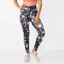 Women's Tek Gear® High-Waisted Pocket Leggings -Teks Gear Clothing Shop 4490797 Purple Floral