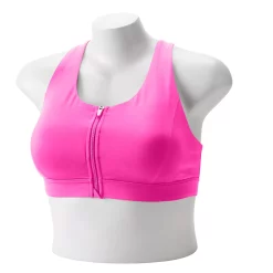 Plus Size Tek Gear® Zip-Front Medium Impact Sports Bra -Teks Gear Clothing Shop 4787908 Fuchsia Cashmere