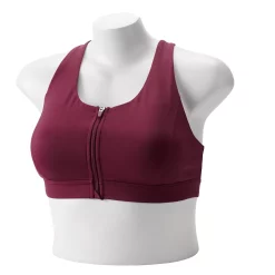 Plus Size Tek Gear® Zip-Front Medium Impact Sports Bra -Teks Gear Clothing Shop 4787908 Night Sangria