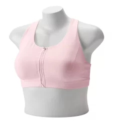 Plus Size Tek Gear® Zip-Front Medium Impact Sports Bra -Teks Gear Clothing Shop 4787908 Pink Layer
