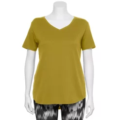 Plus Size Tek Gear® Core V-Neck Tee -Teks Gear Clothing Shop 4998289 Lime Verbena