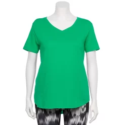 Plus Size Tek Gear® Core V-Neck Tee -Teks Gear Clothing Shop 4998289 Monet Green