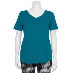 Plus Size Tek Gear® Core V-Neck Tee -Teks Gear Clothing Shop 4998289 Night Life Teal