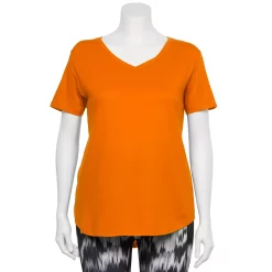 Plus Size Tek Gear® Core V-Neck Tee -Teks Gear Clothing Shop 4998289 Orange Jazz
