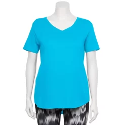 Plus Size Tek Gear® Core V-Neck Tee -Teks Gear Clothing Shop 4998289 Persian Turq
