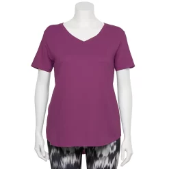 Plus Size Tek Gear® Core V-Neck Tee -Teks Gear Clothing Shop 4998289 Ravishing Orchid