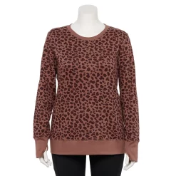 Plus Size Tek Gear® Ultrasoft Fleece Crewneck Sweatshirt 66 Plus Size Tek Gear® Ultrasoft Fleece Crewneck Sweatshirt -Teks Gear Clothing Shop 5000133 Brown Leopard