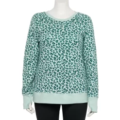 Plus Size Tek Gear® Ultrasoft Fleece Crewneck Sweatshirt 90 Plus Size Tek Gear® Ultrasoft Fleece Crewneck Sweatshirt -Teks Gear Clothing Shop 5000133 Green Leopard
