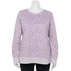 Plus Size Tek Gear® Ultrasoft Fleece Crewneck Sweatshirt 81 Plus Size Tek Gear® Ultrasoft Fleece Crewneck Sweatshirt -Teks Gear Clothing Shop 5000133 Lavender Leopard