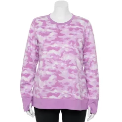 Plus Size Tek Gear® Ultrasoft Fleece Crewneck Sweatshirt 92 Plus Size Tek Gear® Ultrasoft Fleece Crewneck Sweatshirt -Teks Gear Clothing Shop 5000133 Purple Camo