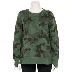 Plus Size Tek Gear® Ultrasoft Fleece Crewneck Sweatshirt 117 Plus Size Tek Gear® Ultrasoft Fleece Crewneck Sweatshirt -Teks Gear Clothing Shop 5000133 Sage Camo