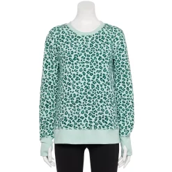 Women's Tek Gear® Ultrasoft Fleece Sweatshirt 19 Women's Tek Gear® Ultrasoft Fleece Sweatshirt -Teks Gear Clothing Shop 5011252 Green Leopard 1