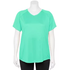 Plus Size Tek Gear® Performance Core V-Neck Tee -Teks Gear Clothing Shop 5016444 Aqua Stone