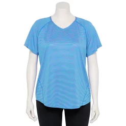 Plus Size Tek Gear® Performance Core V-Neck Tee -Teks Gear Clothing Shop 5016444 Blue Spacedye