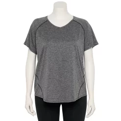 Plus Size Tek Gear® Performance Core V-Neck Tee -Teks Gear Clothing Shop 5016444 Charcoal