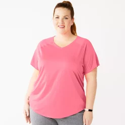 Plus Size Tek Gear® Performance Core V-Neck Tee -Teks Gear Clothing Shop 5016444 Coral Garden