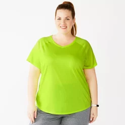 Plus Size Tek Gear® Performance Core V-Neck Tee -Teks Gear Clothing Shop 5016444 Easy Green
