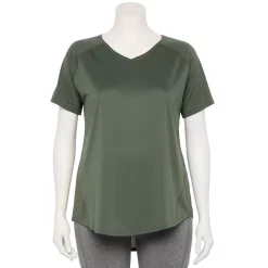 Plus Size Tek Gear® Performance Core V-Neck Tee -Teks Gear Clothing Shop 5016444 Esta Olive