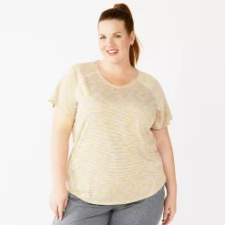 Plus Size Tek Gear® Performance Core V-Neck Tee -Teks Gear Clothing Shop 5016444 Mint Spacedye