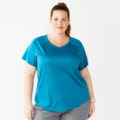 Plus Size Tek Gear® Performance Core V-Neck Tee -Teks Gear Clothing Shop 5016444 Spectacular Teal