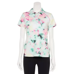 Women's Tek Gear® Button Placket Golf Polo -Teks Gear Clothing Shop 5068430 Aqua Multi Dye