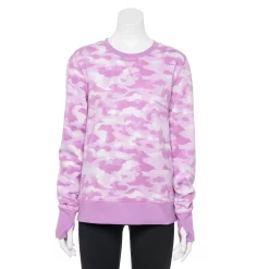 Petite Tek Gear® Ultrasoft Fleece Crewneck Sweatshirt -Teks Gear Clothing Shop 5146364 Purple Camo