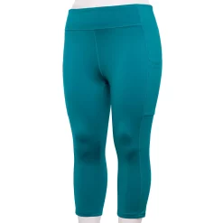 Plus Size Tek Gear® Pocket High-Waisted Capri Leggings -Teks Gear Clothing Shop 5182885 Night Life Teal