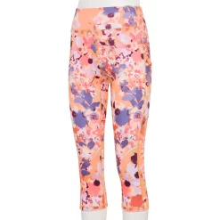 Plus Size Tek Gear® Pocket High-Waisted Capri Leggings -Teks Gear Clothing Shop 5182885 Orange Wildflowers