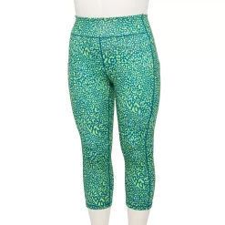 Plus Size Tek Gear® Pocket High-Waisted Capri Leggings -Teks Gear Clothing Shop 5182885 Teal Animal