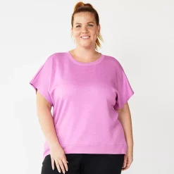 Plus Size Tek Gear® Stretch Fleece Tee -Teks Gear Clothing Shop 5197872 Luminous Pink