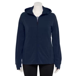 Plus Size Tek Gear® Essential Hooded Jacket -Teks Gear Clothing Shop 5227131 Navy Romance