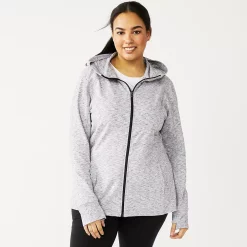 Plus Size Tek Gear® Essential Hooded Jacket -Teks Gear Clothing Shop 5227131 White Black