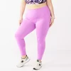 Plus Size Tek Gear® Perforated High-Waisted 7/8 Leggings -Teks Gear Clothing Shop 5227247 Luminous Pink