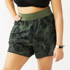 Plus Size Tek Gear® Multi-Purpose Workout Shorts -Teks Gear Clothing Shop 5231280 Olive Camo