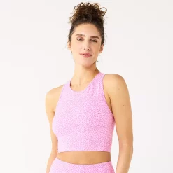 Tek Gear® Essential Low-Impact Longline Sports Bra -Teks Gear Clothing Shop 5232451 Pink Cheetah