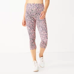 Women's Tek Gear® Core High-Waisted Capri Leggings -Teks Gear Clothing Shop 5234821 Coral Ditsy Floral