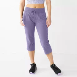 Petite Tek Gear® Essential Straight-Leg Workout Capris -Teks Gear Clothing Shop 5240761 Grape Yard