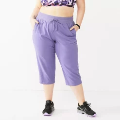Plus Size Tek Gear® Essential Straight-Leg Capris -Teks Gear Clothing Shop 5242843 Grape Yard