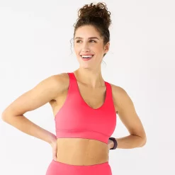 Tek Gear® Core Medium-Impact V-Neck Sports Bra -Teks Gear Clothing Shop 5256799 Fanatic Pink