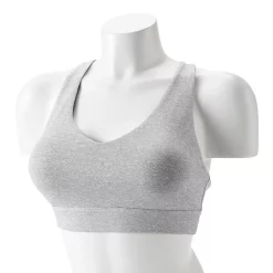 Tek Gear® Core Medium-Impact V-Neck Sports Bra -Teks Gear Clothing Shop 5256799 Heather Black