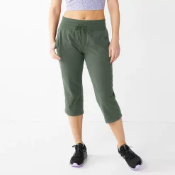 Women's Tek Gear® Essential Straight-Leg Workout Capris -Teks Gear Clothing Shop 5257893 Esta Olive