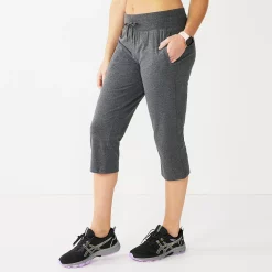 Women's Tek Gear® Essential Straight-Leg Workout Capris -Teks Gear Clothing Shop 5257893 Ink Heather